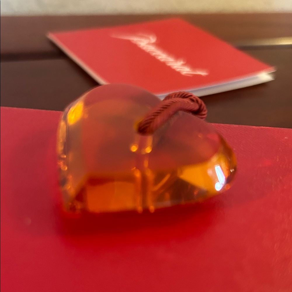 Baccarat Red Box with Amber Heart Pendant Necklace - Picture 3 of 7